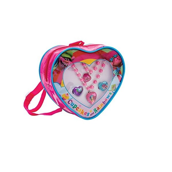 Joy Toy - 65140 - Jeu De Bijoux "Trolls" En Sac À Dos En Forme De Coeur