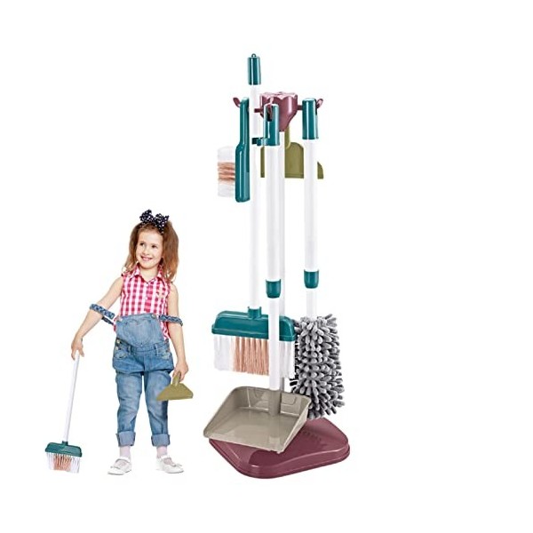 Nettoyage pour Enfants, Jeux dimitation Enfants, Ensemble Jouets Nettoyage Enfant, Compris Balai Pelle À Poussière Vadrouill