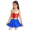 dPois Déguisement Superheroes Woman Fille Enfant Robe Danse Classique Super girl Hero Jeu de Rôle Costume Cosplay Halloween C