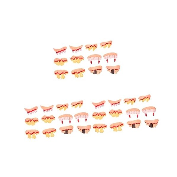 Toyvian 12 Pièces Halloween Dentiers Décor De Vampire Playes en Plastique Costumes dhalloween pour Les Filles Jeux De Rôle J