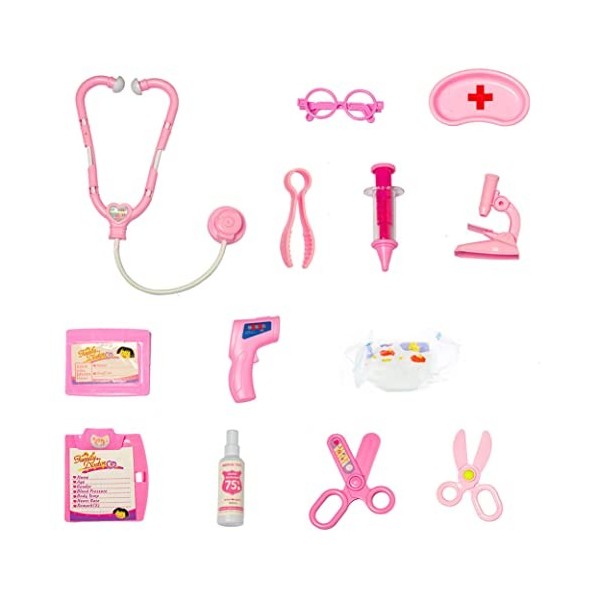 Kit De Jouets De Docteur Fait Semblant Dinfirmière Toys Joues Rose Rose En Plastique Jeu De Jouets De Jouets Cadeaux Seringe