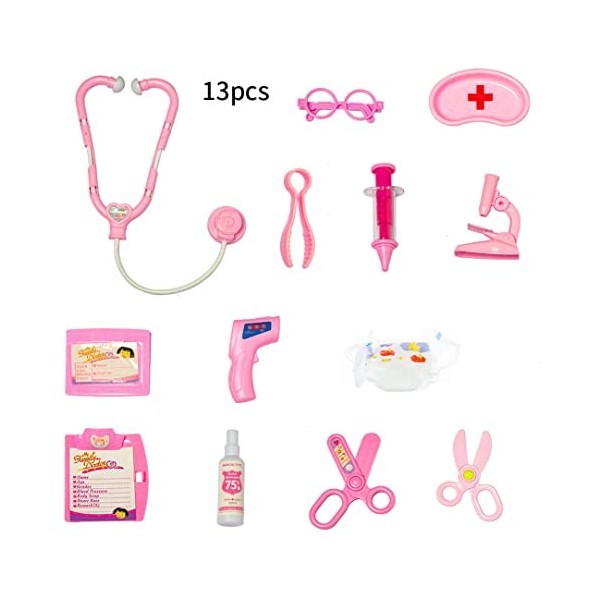 Kit De Jouets De Docteur Fait Semblant Dinfirmière Toys Joues Rose Rose En Plastique Jeu De Jouets De Jouets Cadeaux Seringe