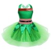 dPois Enfant Fille Lutin Robe Noël Déguisement Elfe Costume Carnaval Halloween Cosplay Elf Chapeau Lutin Tenue Jeu de Rôle Tu