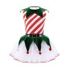 dPois Enfant Fille Lutin Robe Noël Déguisement Elfe Costume Carnaval Halloween Cosplay Elf Chapeau Lutin Tenue Jeu de Rôle Tu