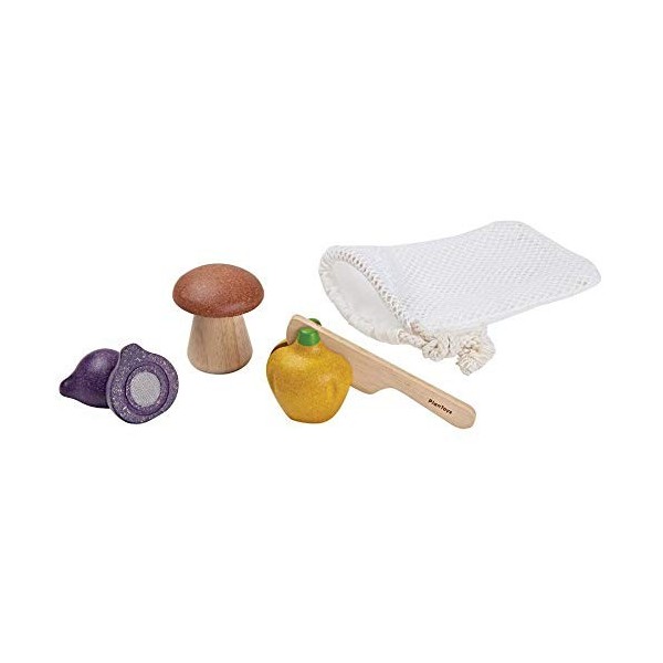 Plan Toys- Veggie Set 6 Bags/Pack , 1762, Wood