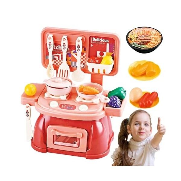 Cuisine Jouet - 30 Articles 45 pièces Ensemble de Cuisine de Jeu au Design réaliste avec casseroles et poêles de Jeu,Jouets d