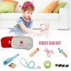 raspbery 15 Pièces Docteur Enfant en Bois - Jeu dimitation Médecin avec Accessoires Cadeau Anniversaire pour Enfant 3+ Ans