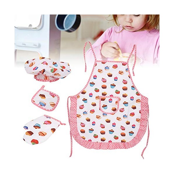 Hosit Cook Dressup Girl Tablier de Jeu de Rôle Jouets de Cuisine pour Enfants, Ensemble de Jeu de Rôle de Cuisine, Jouet de T