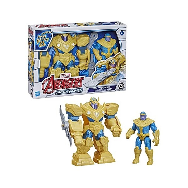 Avengers Marvel Mech Strike 9-inch Action Figure Toy Infinity Mech Suit Thanos and Blade Weapon for Kids Ages 4 and Up