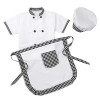 ranrann Enfant Unisexe Déguisement Chef de Cuisinier Tabiler + Toque + Tenue Outfit Costume Carnaval Garçon Fille Cosplay Par