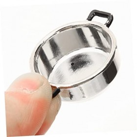 Toyvian 1 Set Dollhouse Vapeur Inoxydable Ustensiles De Cuisine Vapeur en Acier Inoxydable Pot Miniature Maison De Poupée Acc