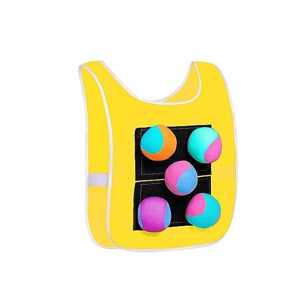 perfk Ensemble de Jeu de Ballon Chasseur avec Gilet Collant, Jeu dactivités intérieures et extérieures, Jeu de fête, Enfants