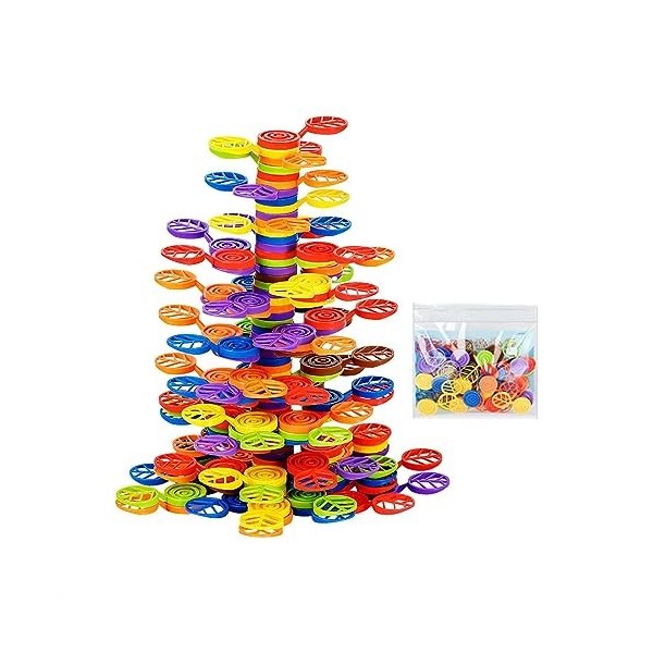 MagiDeal Montessori Balance Jeu Jouets de Construction Motricité Fine Apprentissage Préscolaire Arbre Blocs Empilables Jouets