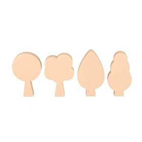 Artemio- Décoration en Bois-Arbres-9 à 10 cm-4 pcs, 14003432, Small