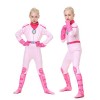 Mislaxy Peach Déguisement pour Fille Costume Jumpsuit Cosplay Bodysuit avec des Gants Jeu de Rôle Déguisement de Personnage d