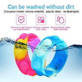 20 PCS Bracelet Pop Fidget It Toys, Bracelets Anti-Stress en Silicone, Multicolore Pack Bracelet Push Bubble Jouets Sensoriel
