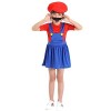 YIYUANIJI Super Bros Cosplay Costume Unisexe Homme Femme Adulte Enfants Ados Avec Chapeau et Barbe, Convient pour le Carnaval