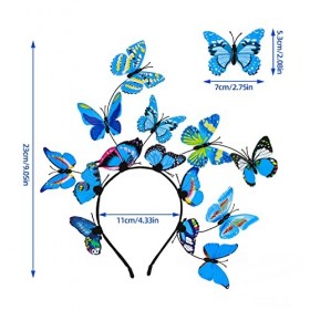 Papillon Bandeau Cheveux Femme, Serre-tête Papillon Bandeau, Avec 8pcs Aléatoire Barrette Papillon, Pour Evjf Anniversaires F