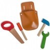 Dress Up America Little Builder Tool Set Pochette à outils en bois Set Pretend Play Jouets Jouet Tool