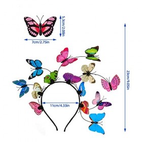 Papillon Bandeau Cheveux Femme, Serre-tête Papillon Bandeau, Avec 8pcs Aléatoire Barrette Papillon, Pour Evjf Anniversaires F