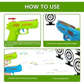 4 PièCe Pistolet Elastique MéTal Mini Bande De Caoutchouc Pliable Pistolet à Bande éLastique Pour Jouets Mini Pistolet En Cao