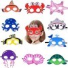 Masque à Anniversaire Enfant, Enfants Masque en Feutre Cosplay, pour Garçons et Filles, pour Bal Masqué, Fête dAnniversaire,