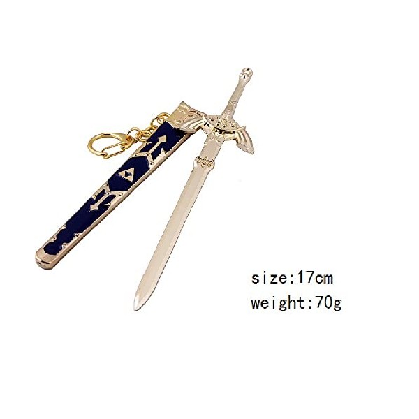 MayDee Pendentif Dessin animé Arme Ornement la légende de Zelda Porte-clés Arme avec Fourreau Porte-clés Accessoires de Jeu C