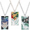 Syijupo 3PCS Collier Anime,Collier Personnages de dessins animés,Collier Kimetsu Anime Jeux de rôles Accessoires Collier Pend