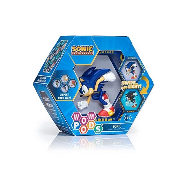 WOW! PODS Sonic The Hedgehog Collection - Sonic | Figurine Lumineuse à tête branlante | Produit Officiel Sega, Jouets et Cade