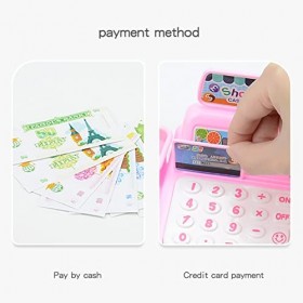 PenRux Ensemble de Jouets de Caisse Enregistreuse, Coins Ronds, Couleurs Vives, Ensemble de Jeu de Caisse Enregistreuse pour 