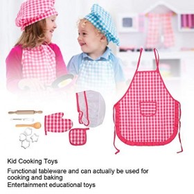 HEEPDD Tablier de Cuisine pour Petites Filles, Jouets, Costume de Chef pour Enfants, Costume de Cuisinier pour Filles, Ensemb
