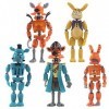 Lot de 5 Figurines FNAF – Five Nights at Freddys Action Figures Bonnie Foxy Chica Modèle de poupées articulées Amovibles, 15