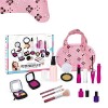 JINGLING Maquillage Jeu Simulation, Jouet Cosmétique Réaliste pour Filles, Kit Faux Maquillage pour Filles avec Sac À Cosméti