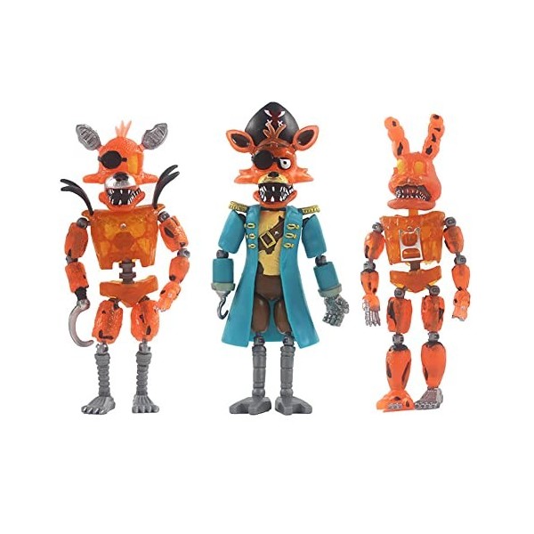 Lot de 5 Figurines FNAF – Five Nights at Freddys Action Figures Bonnie Foxy Chica Modèle de poupées articulées Amovibles, 15