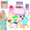 Bavokon Caisse Enregistreuse Enfants MarchanJouet avec Électronique Scanner Épicerie,Jeu Dimitation pour Filles Et Garcons,J