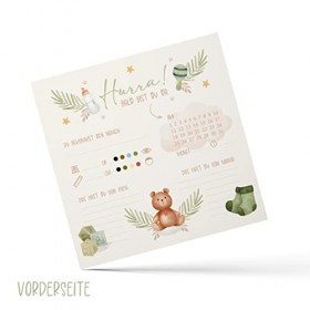 Logbuch-Verlag Babyparty Jeu de 10 cartes dénigmes Baby Shower Jeu de devinettes neutre pour garçon et fille