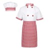 Yeahdor Déguisement Chef Cuisinier Enfant Costume Cuisine Chemise + Tablier et Bonnet de Cuisine Jeu dImitation 4-12 Ans Gri