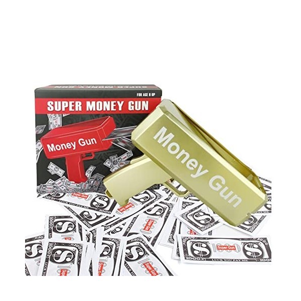 Maseyivi Tireur dargent avec Prop Money | Jouet portatif pour Distributeur Faux Billets - Make It Rain Toy Cash Shooter, Dis