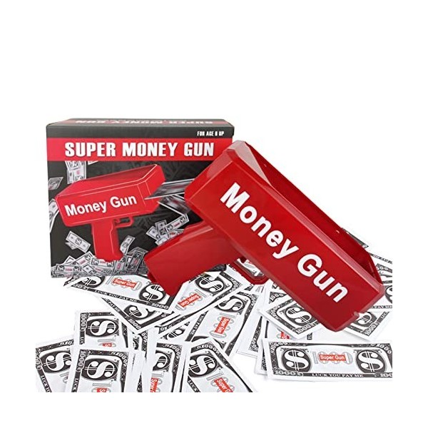 Maseyivi Tireur dargent avec Prop Money | Jouet portatif pour Distributeur Faux Billets - Make It Rain Toy Cash Shooter, Dis