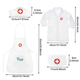 GWAWG 4 vêtements pour jouer les vêtements du docteur, 2 manteaux, 2 chapeaux pour jouer les costumes étranges, jeux éducatif