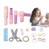 Fulenyi Ensemble de Salon de beauté pour Filles - Jouets pour Cheveux Exquis pour Petites Filles, Ensemble de Coiffure Lisse 