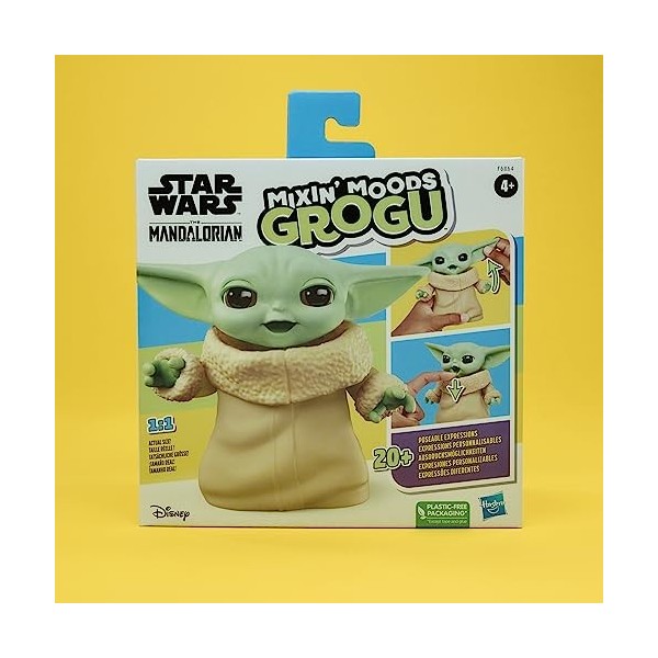 Star Wars Mixin Moods Grogu, 20+ Expressions Personnalisables, Figurine Grogu de 12,5 cm, Jouets pour Enfants