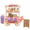 Didiseaon Chariot De Jouet De Crème Glacée Ensemble De Jeu pour Enfants Jeu De Simulation Camion De Nourriture Chariot De Crè