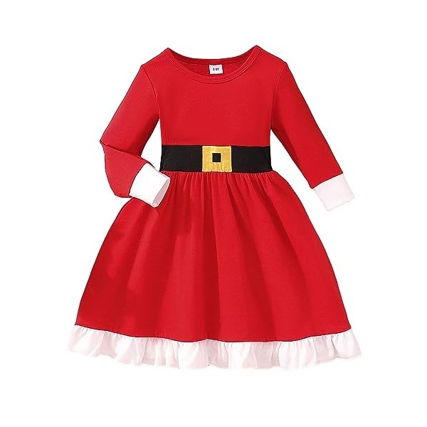 Yavion Mon Premier Noël Fille Deguisement Cadeau De Noel Tenue Mère Noël Robe Noel Enfant Fille DéGuisement Enfant Fille Dégu