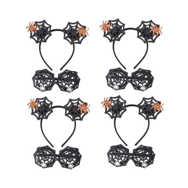 Toyvian 2 Ensembles De Bandeaux En Toile DAraignée Bandeau DHorreur Lunettes De Fête Bandeau En Dentelle Pour Chat Lunettes