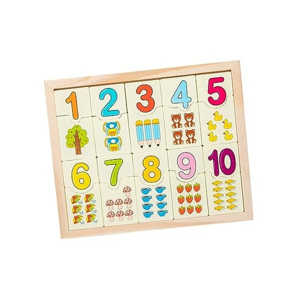 Oshhni Montessori Jeu de société en bois Jeux éducatifs Apprentissage des mathématiques Table de comptage portable Jouets ass