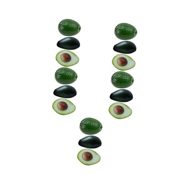Abaodam 3 Pièces Imitation Avocat Miniatures pour Enfants Feuilles DAvocat Décor De Fruits DAvocat Simulation Avocats pour