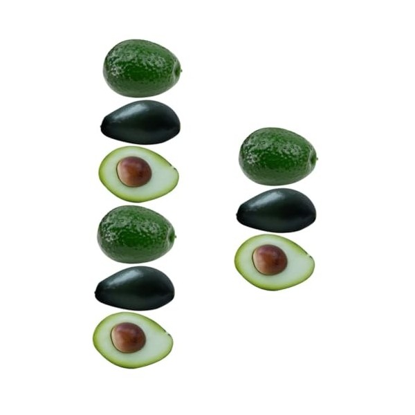 Abaodam 3 Pièces Imitation Avocat Miniatures pour Enfants Feuilles DAvocat Décor De Fruits DAvocat Simulation Avocats pour