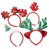 Toyvian Bandeau Cheveux 4 Pièces s De Noël Ornements De Noël Bandeaux Attaches De Cheveux Bandeau Bois De Noël Cerceau De Che