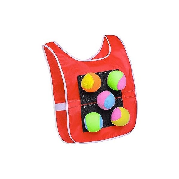 Amagogo Jeu de Ballon Chasseur avec 5 balles collantes, Gilet de Balle Collante, Jeu de Balle Chasseur, Jeu dactivités intér